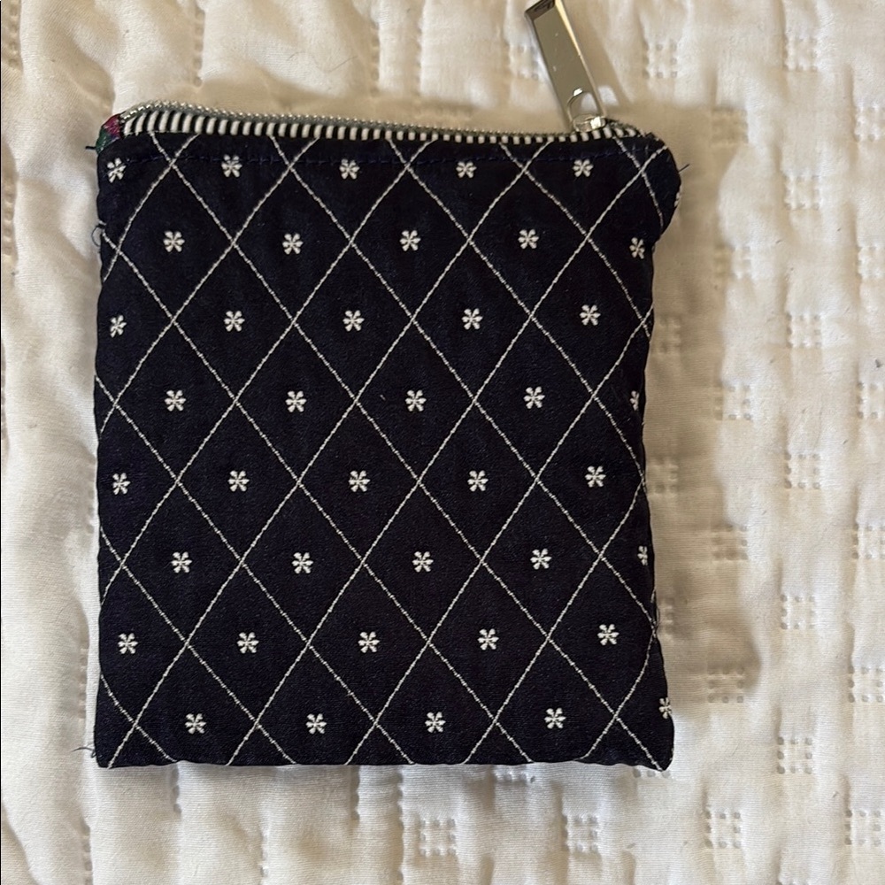 Blue Quilted Pouch Upcycled